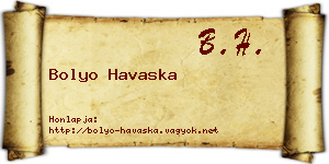 Bolyo Havaska névjegykártya